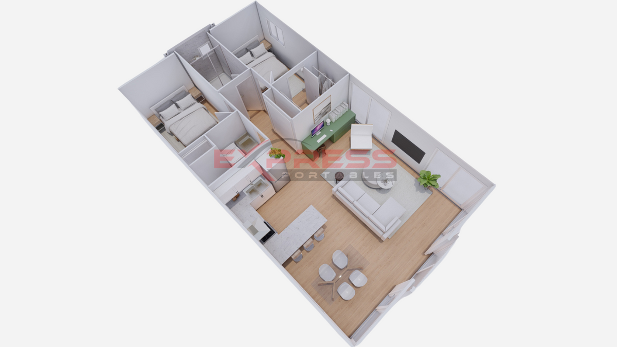 40ft Expandable Container Home - 2.4m Internal Ceiling