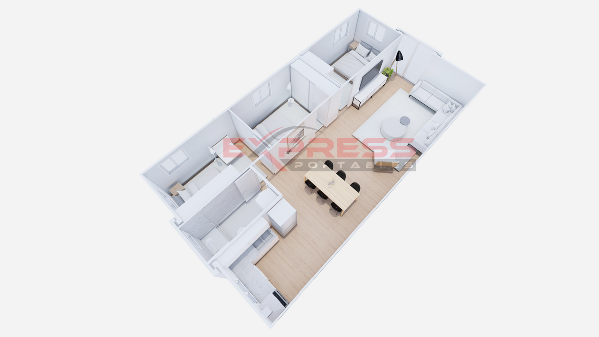 40ft Expandable Container Homes - 3 Bed