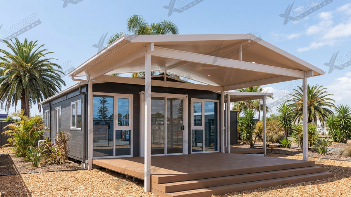 40ft Expander Home 2 Bed 2 WIR Glass Front - Pitched Roof