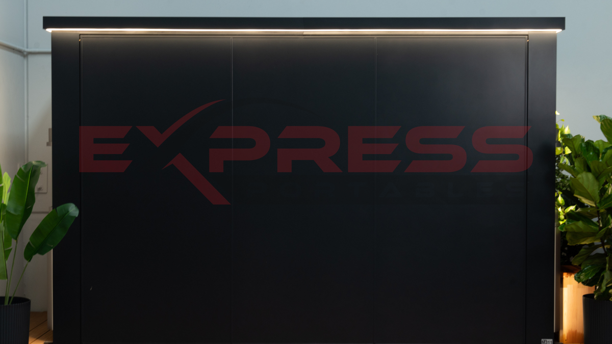 Black BBQ POD. Outdoor barbeque setup