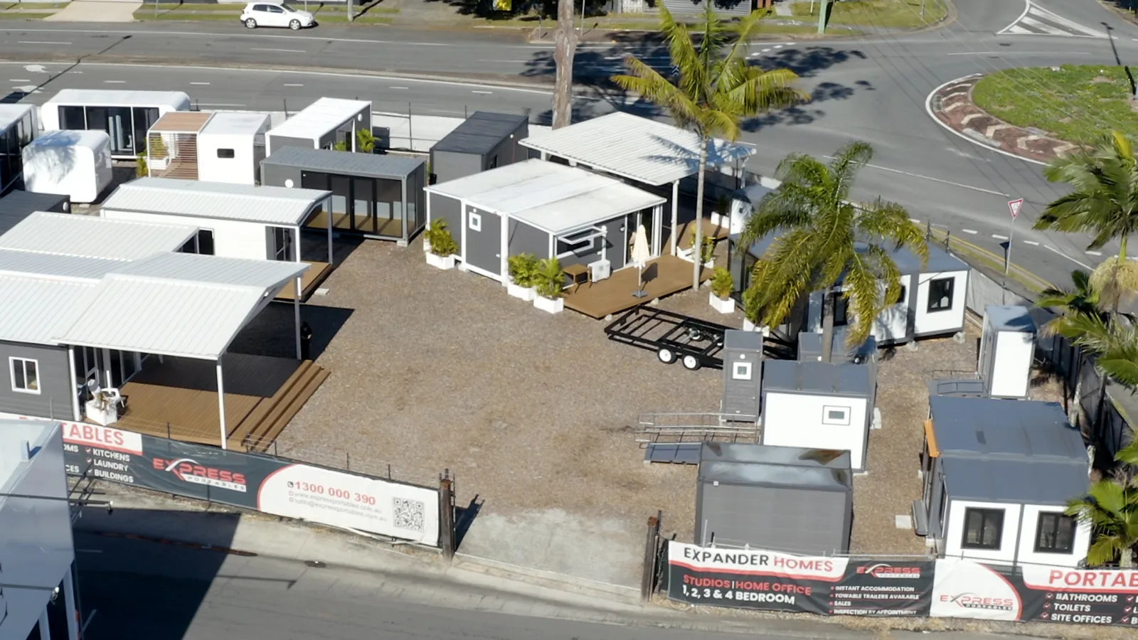 Express Portables Display Village aerial view