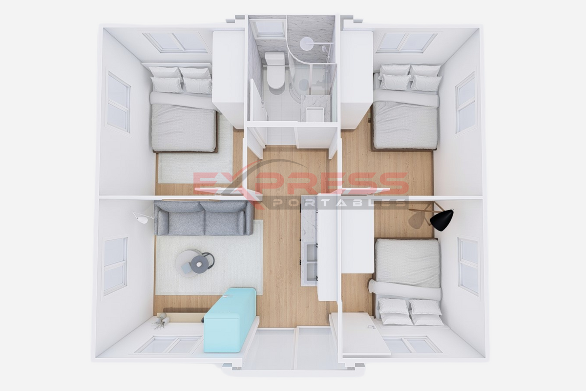 20ft Expandable Container Home - 3 Bed - B