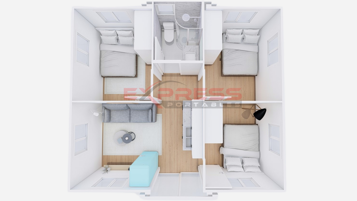 20ft Expandable Container Home - 3 Bed - B