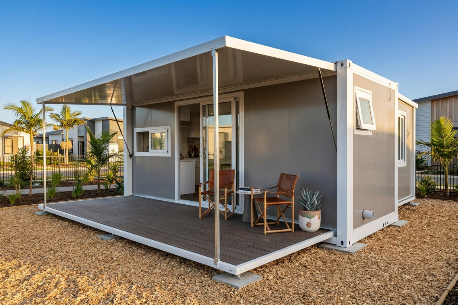 20ft Expander Home 1 Bath, Kitchenette Cabinetry & Decking