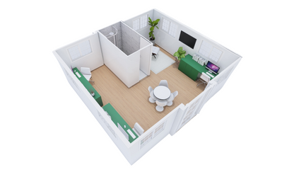 35m² Portable Expandable Container Home -  with Bathroom