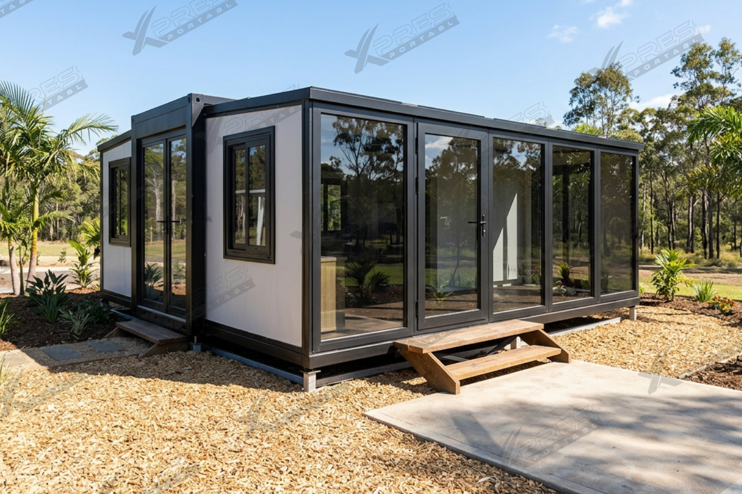 35m² Expander Building 1 Bath Glass Side