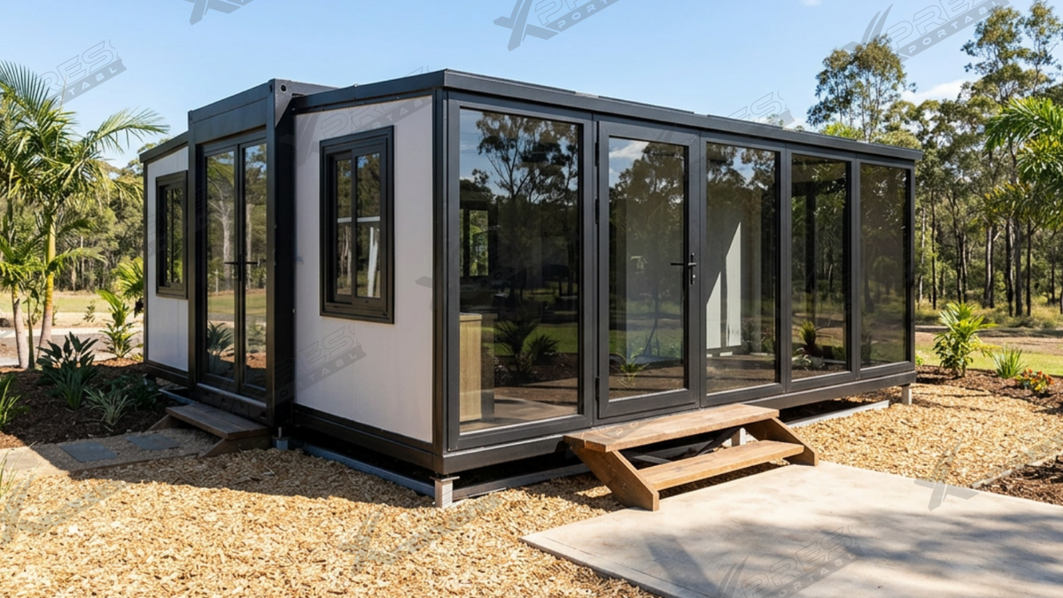 35m² Expander Building Open Plan Glass Side