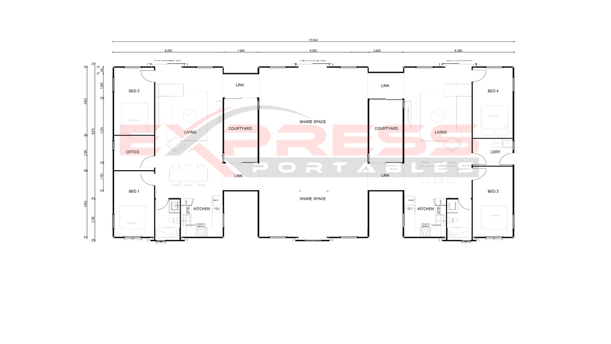 40+40+40ft Multi-Expandable Home