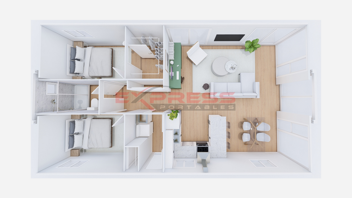 40ft Expandable Container Home - 2.4m Internal Ceiling