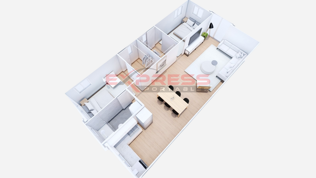 40ft Expandable Container Home - 2 Bed & WIR