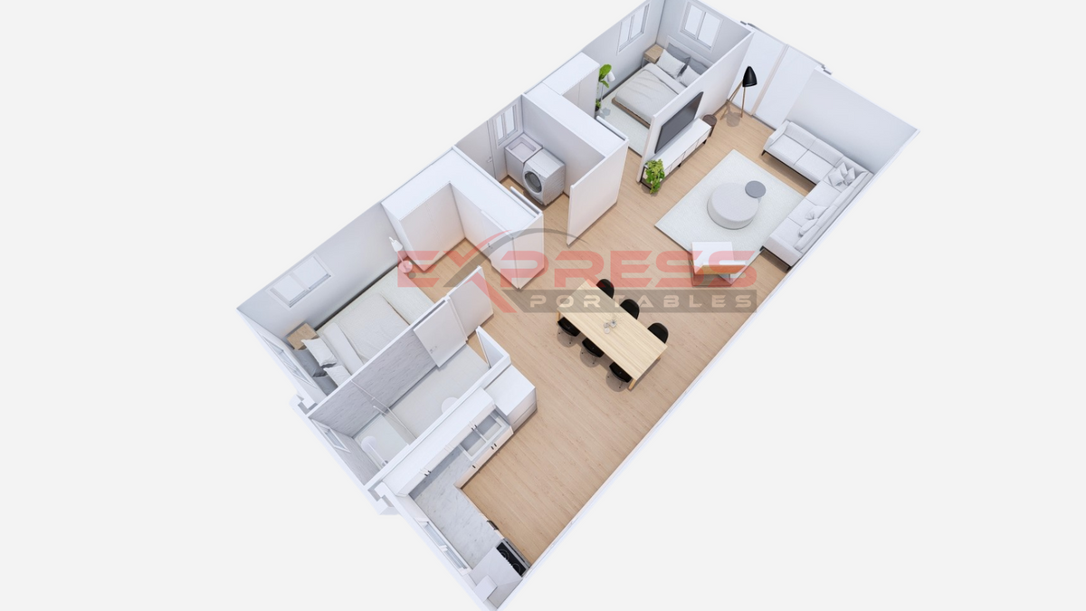 40ft Expandable Container Home - 2 Bed & Laundry