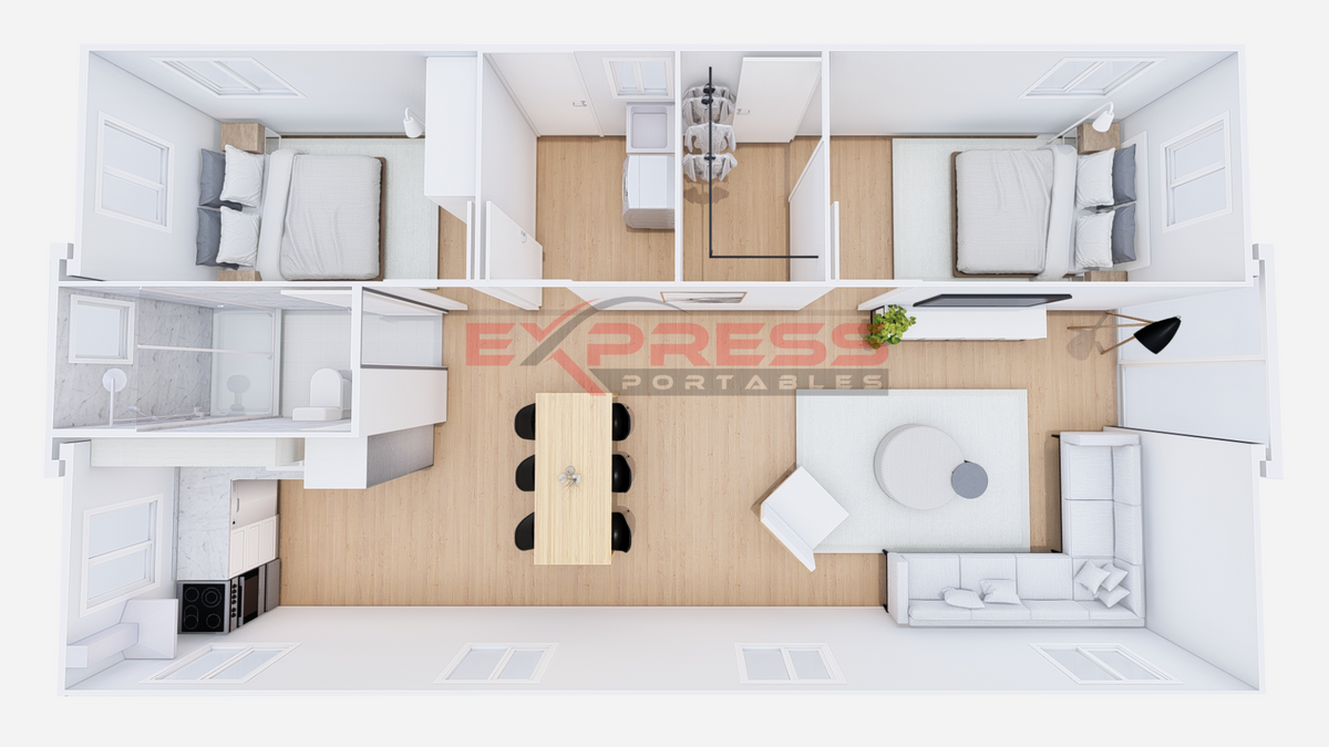 40ft Expandable Container Home - 2 Bed