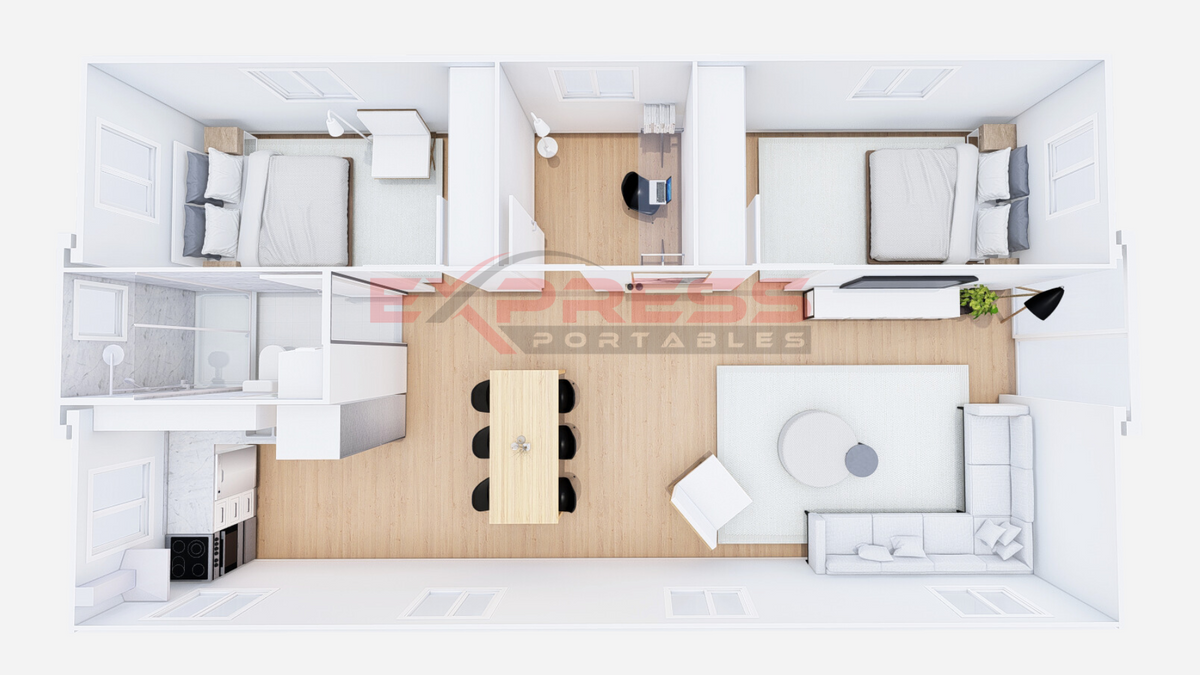 Premium 40ft 2 Bed + Office