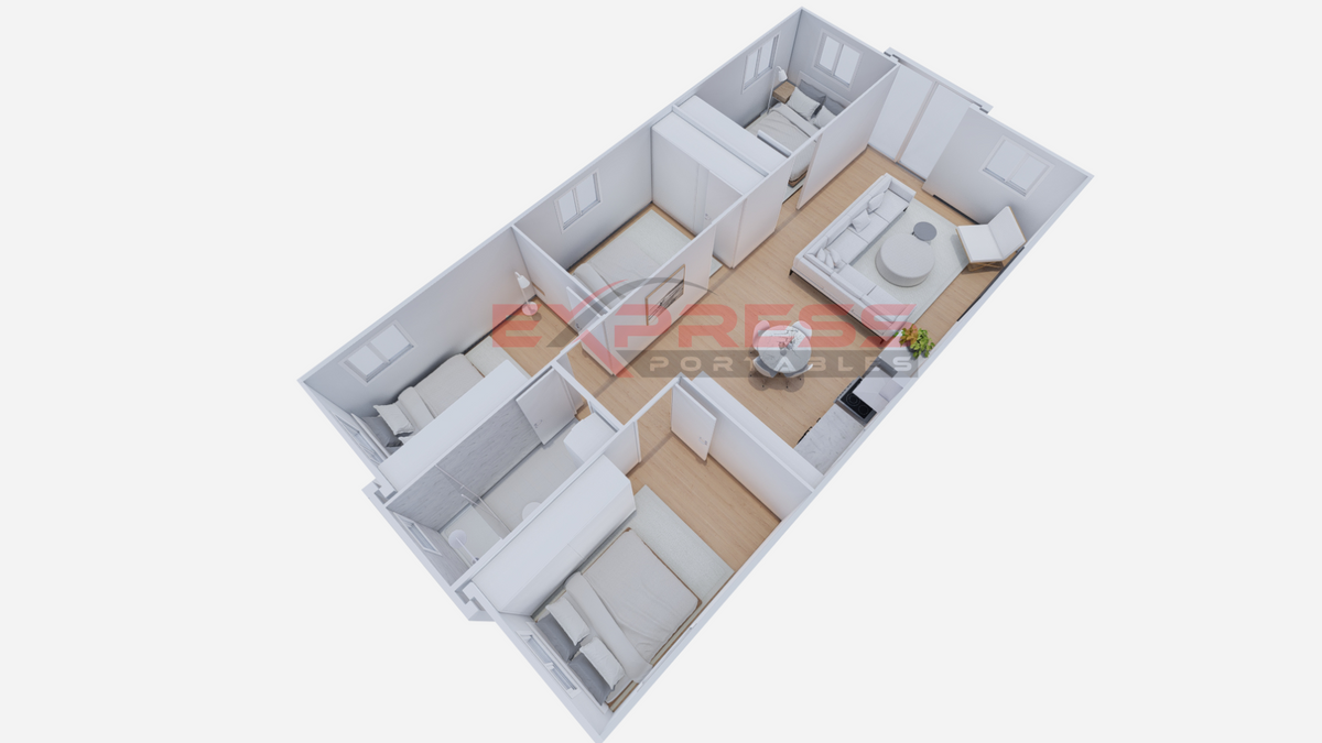 40ft Expandable Container Homes - 4 Bed