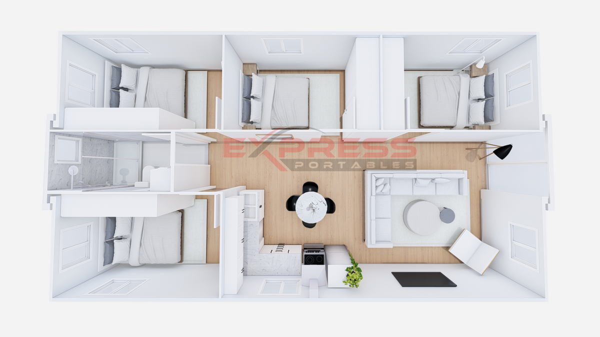 40ft Expandable Container Homes - 4 Bed