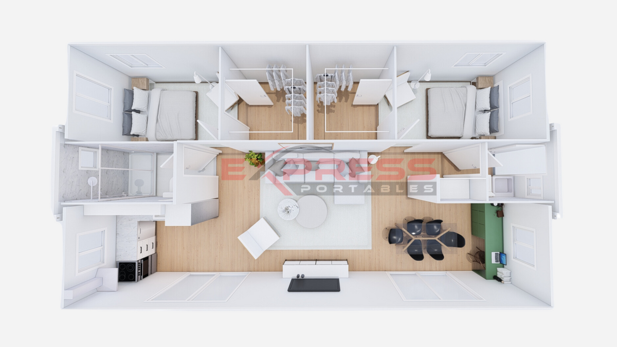 40ft Expander Pitched Roof - 2 Bed & 2 Walk in Wardrobes