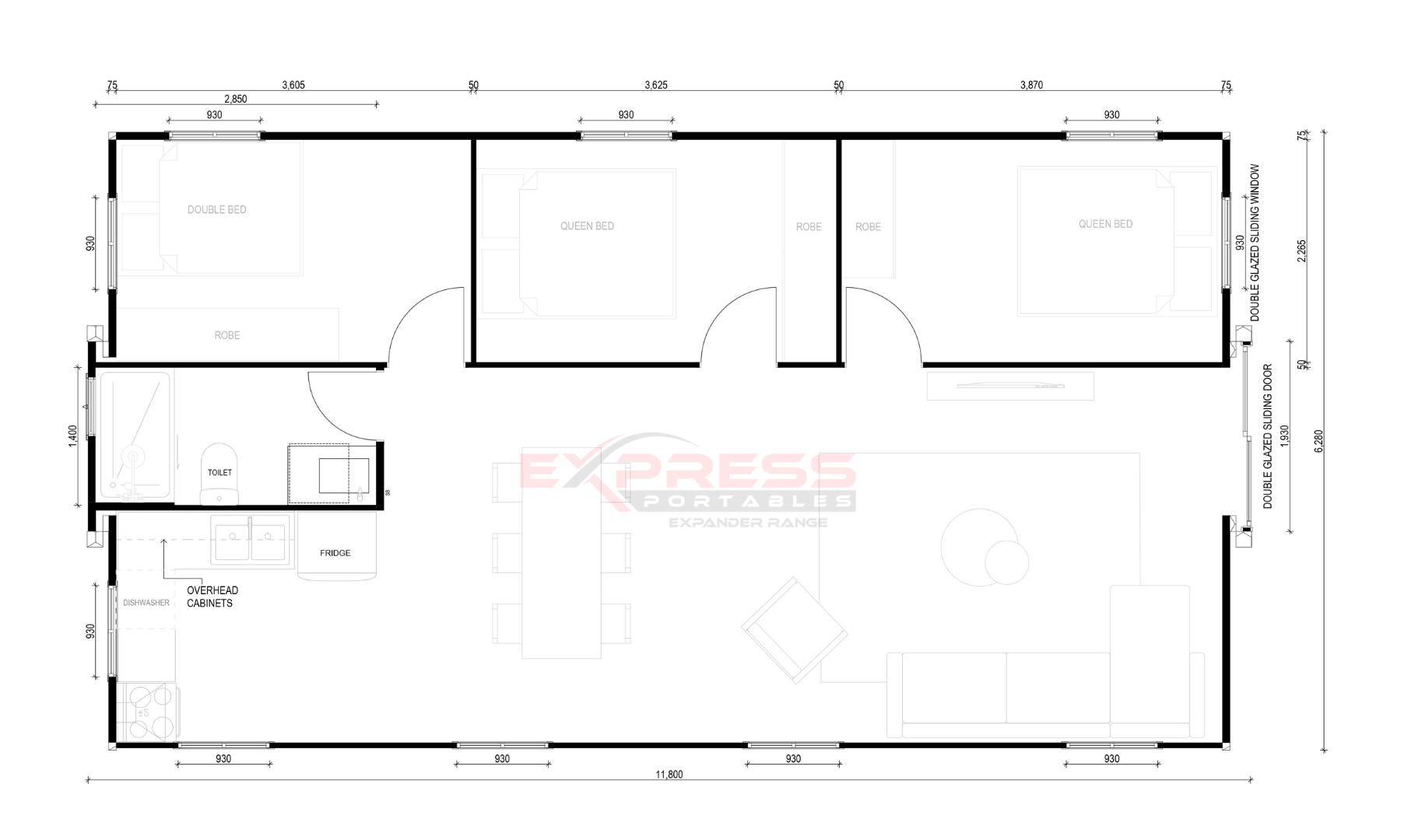 40ft Expandable Container Home 3 Bed Express Portables 40ft-expandable-container-home-3-bed-express-portables