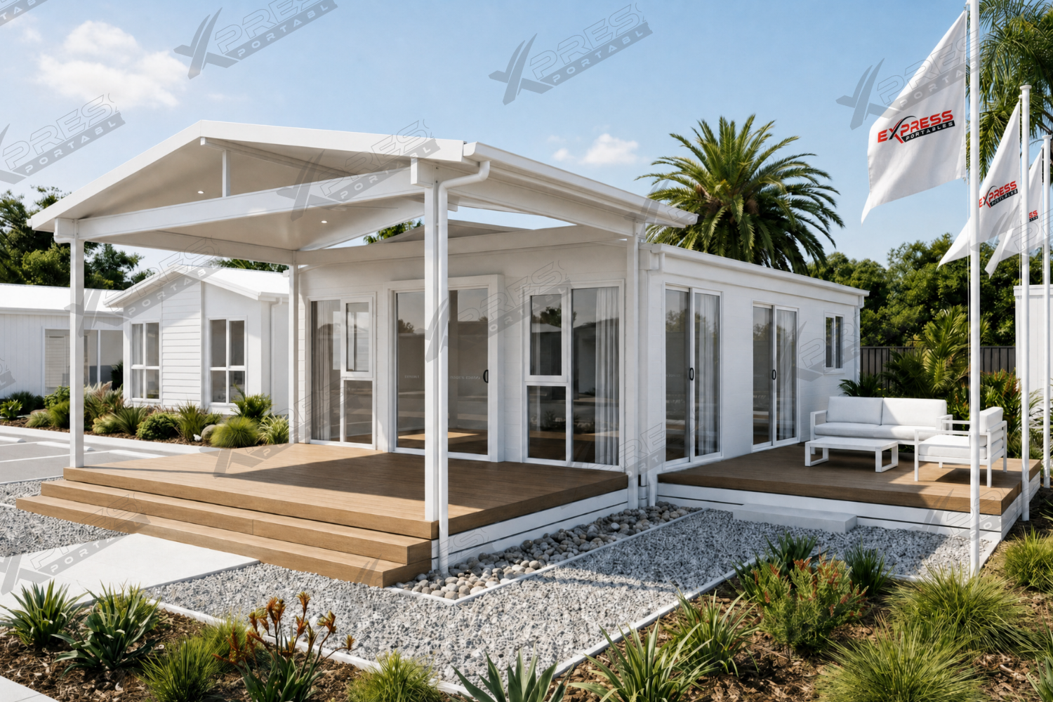 40ft Expander Showroom 2 Bed - Pitched Roof