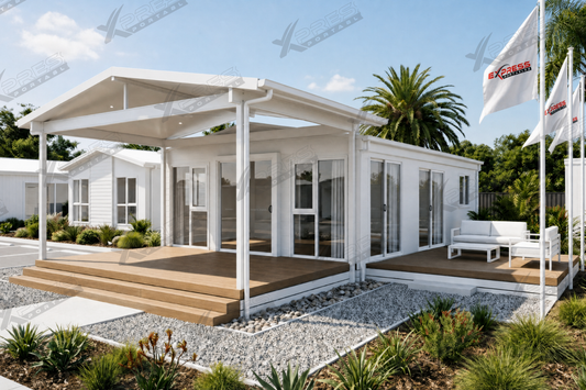 40ft Expander Showroom 2 Bed - Pitched Roof