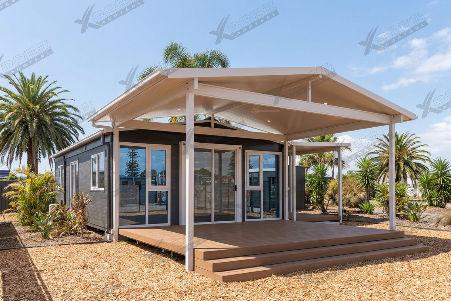 40ft Expander Home 2 Bed 2 WIR Glass Front - Pitched Roof