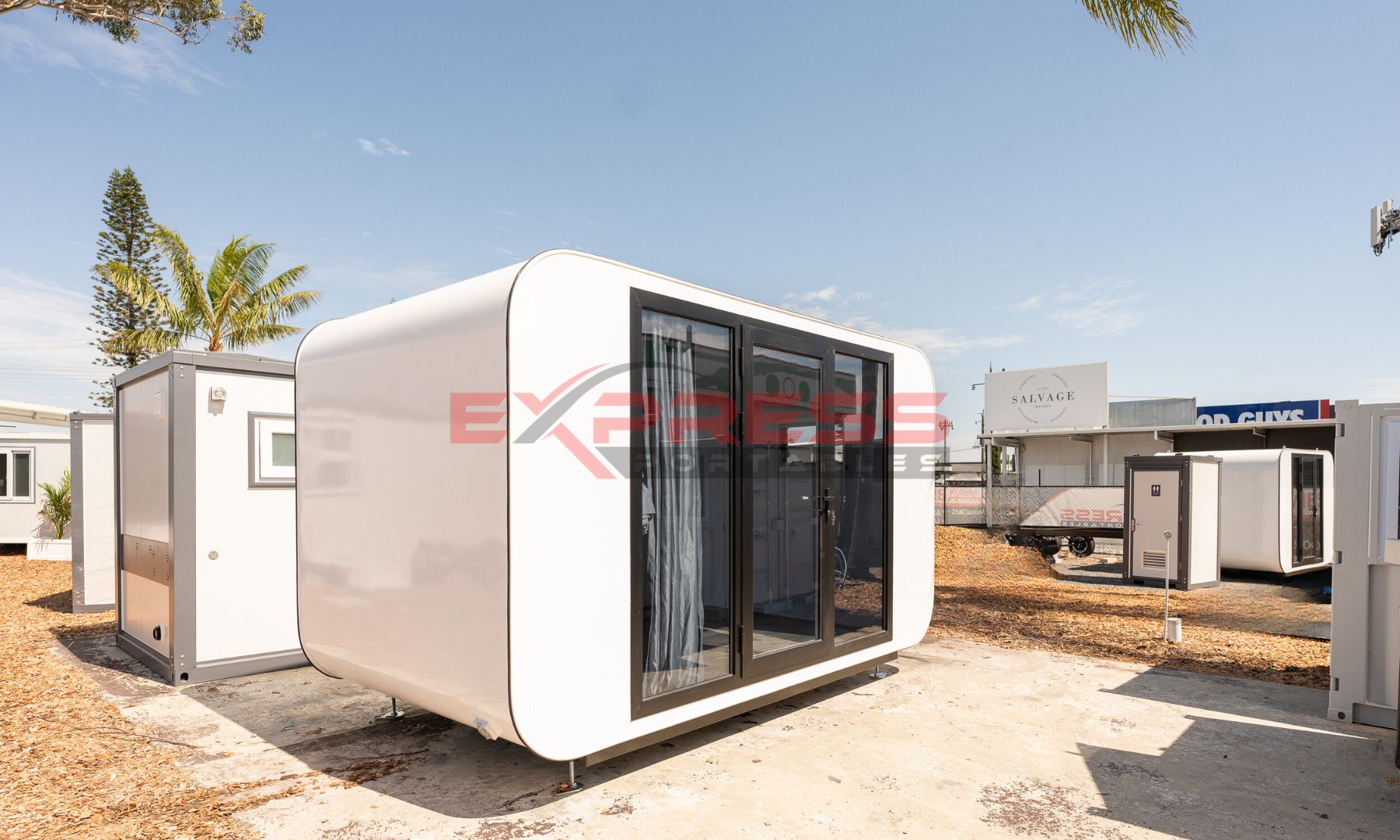 4m Portable Office Pod with Fold Out Bed | Express Portables