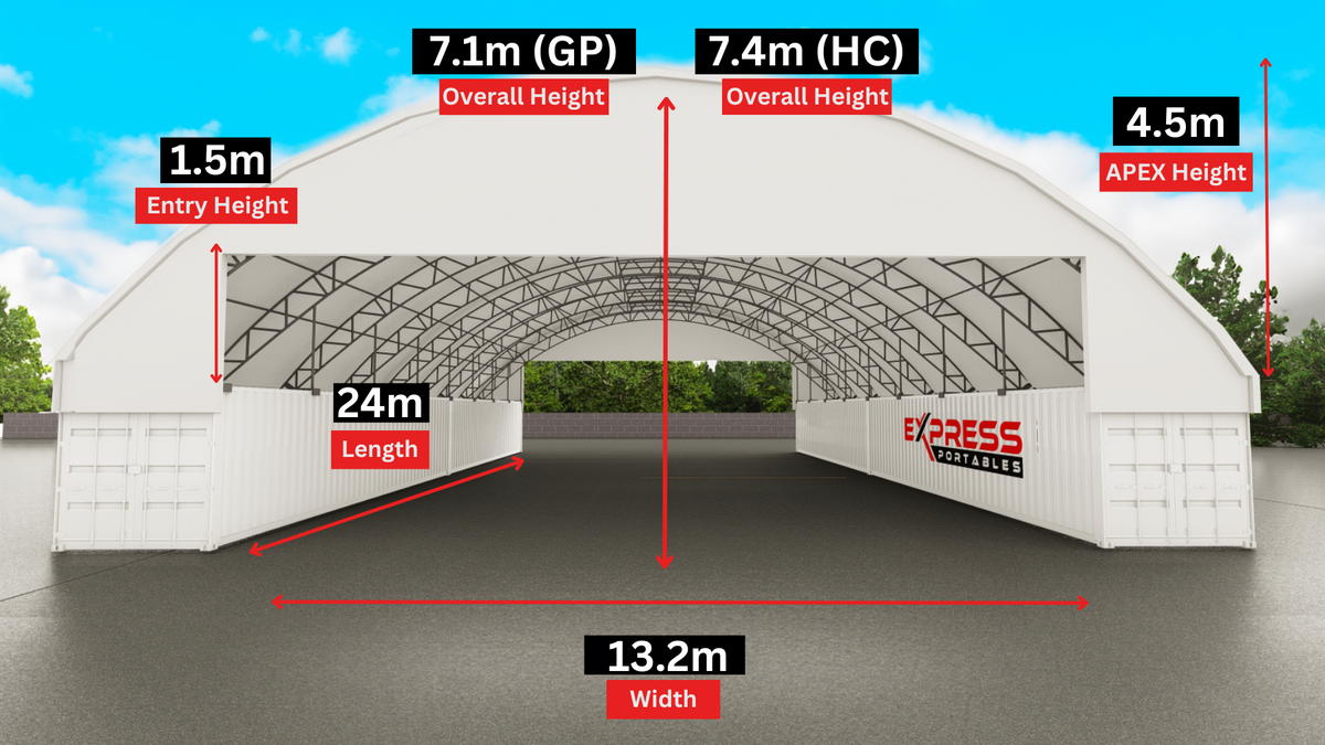 60ft x 40ft Container Dome (18m x 12m)