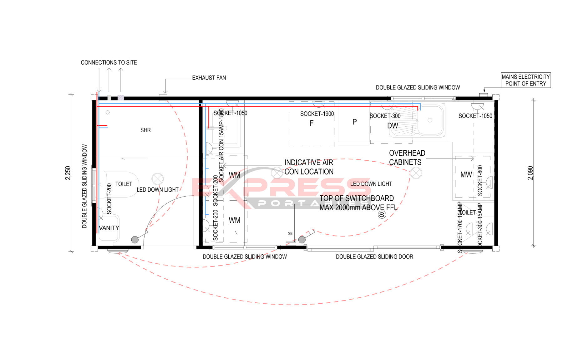 Utility Board Layout Example Portable Utility Room | Express Portables