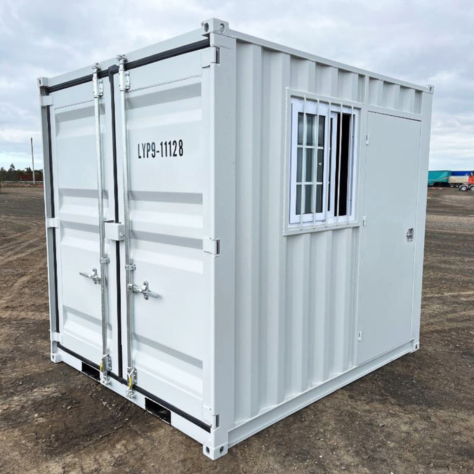 9ft Mini Shipping Container - White