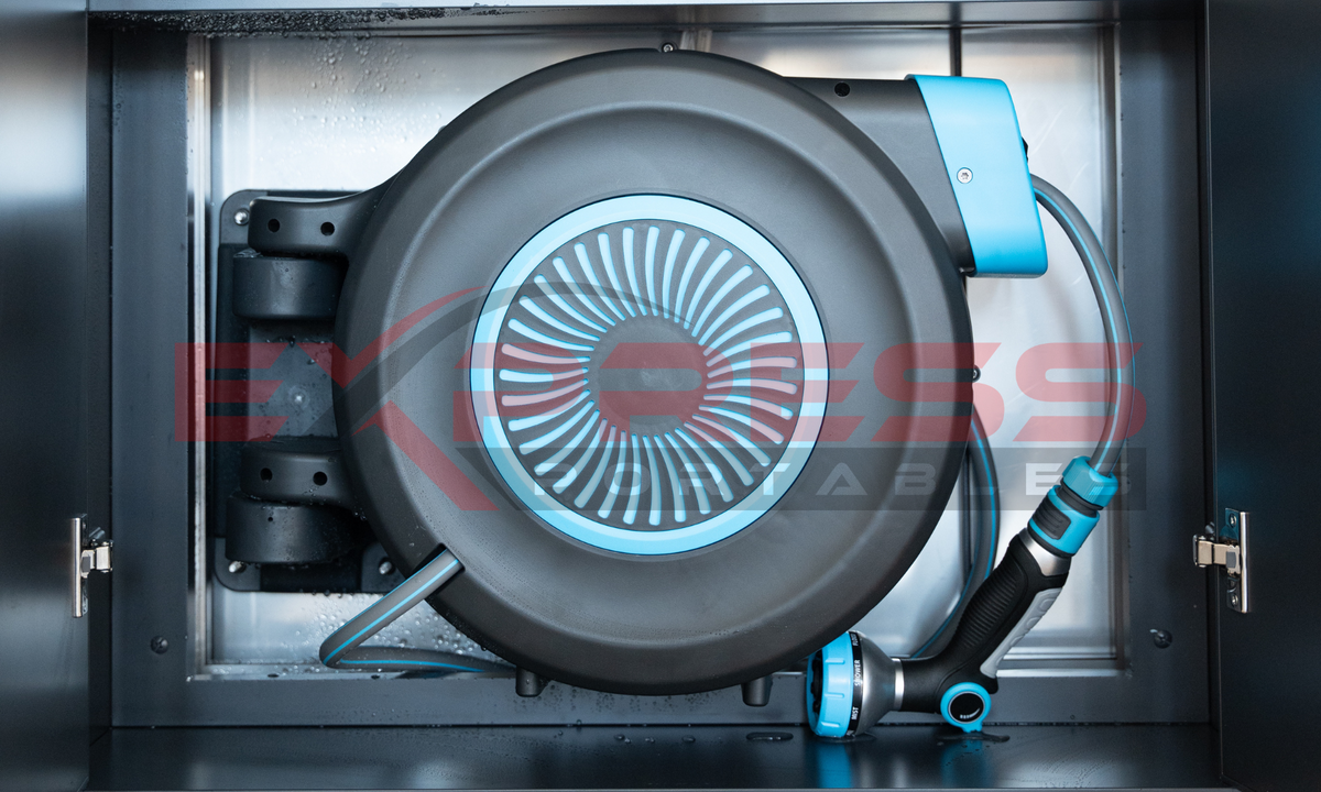 Large round component with blue accents on a metallic background, featuring the brand 'Bass'.