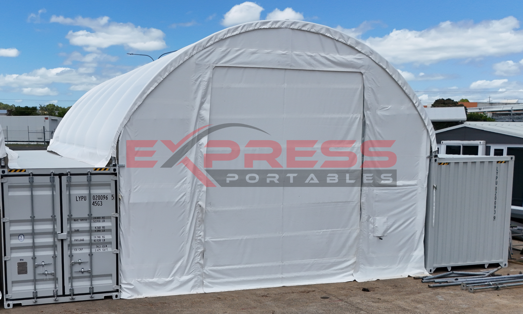 container tent 20ft x 20ft Container Dome (6m x 6m)