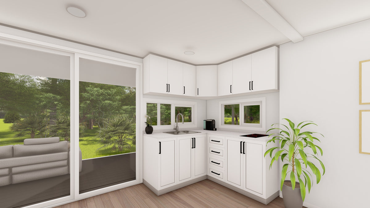 20ft Expander Home 1 Bath, Kitchenette Cabinetry & Decking