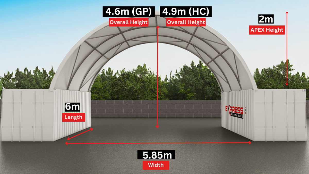 20ft x 20ft Container Dome (6m x 6m)