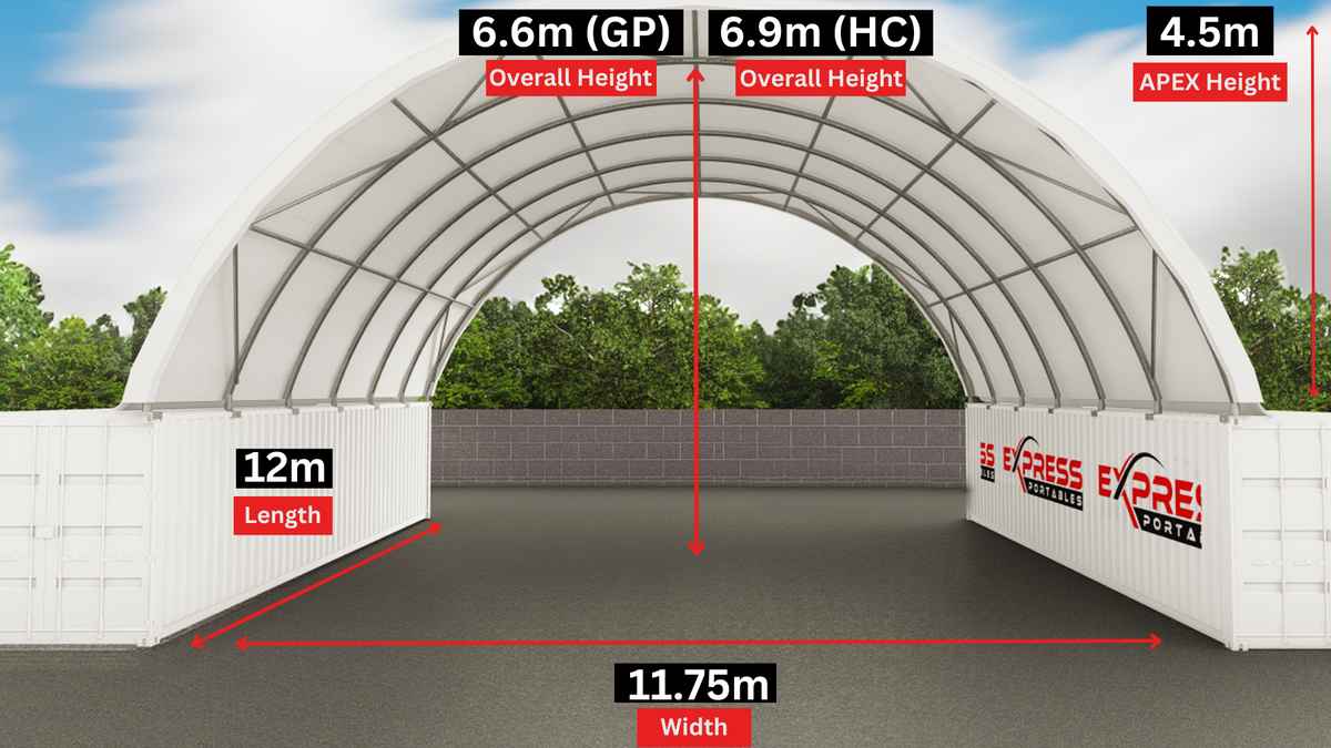 40ft x 40ft Container Dome (12m x 12m)