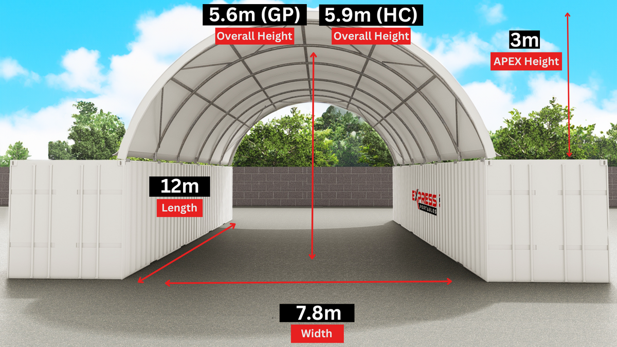 26ft x 40ft Container Dome (8m x 12m)