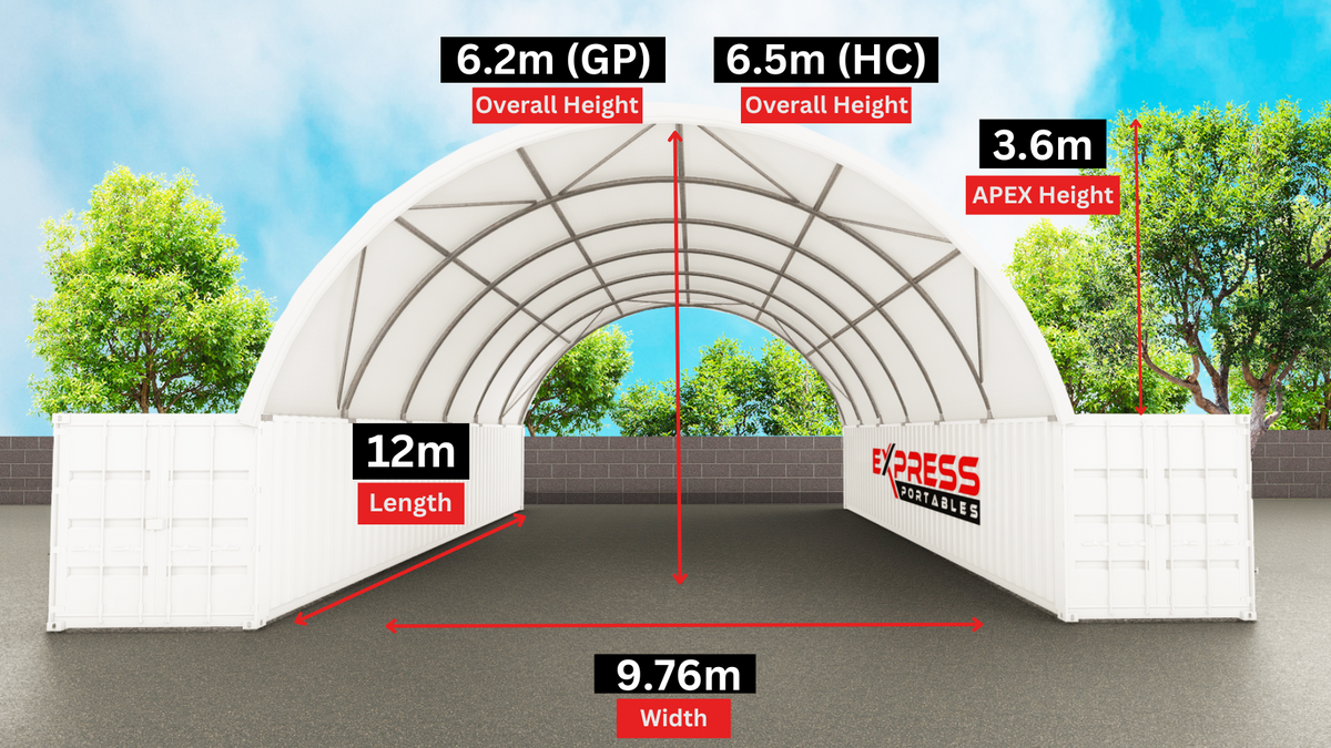 33ft x 40ft Container Dome (10m x 12m)