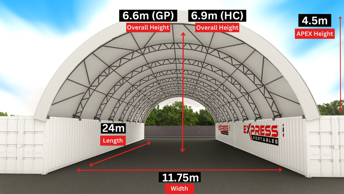 40ft x 80ft Container Dome (12m x 24m)