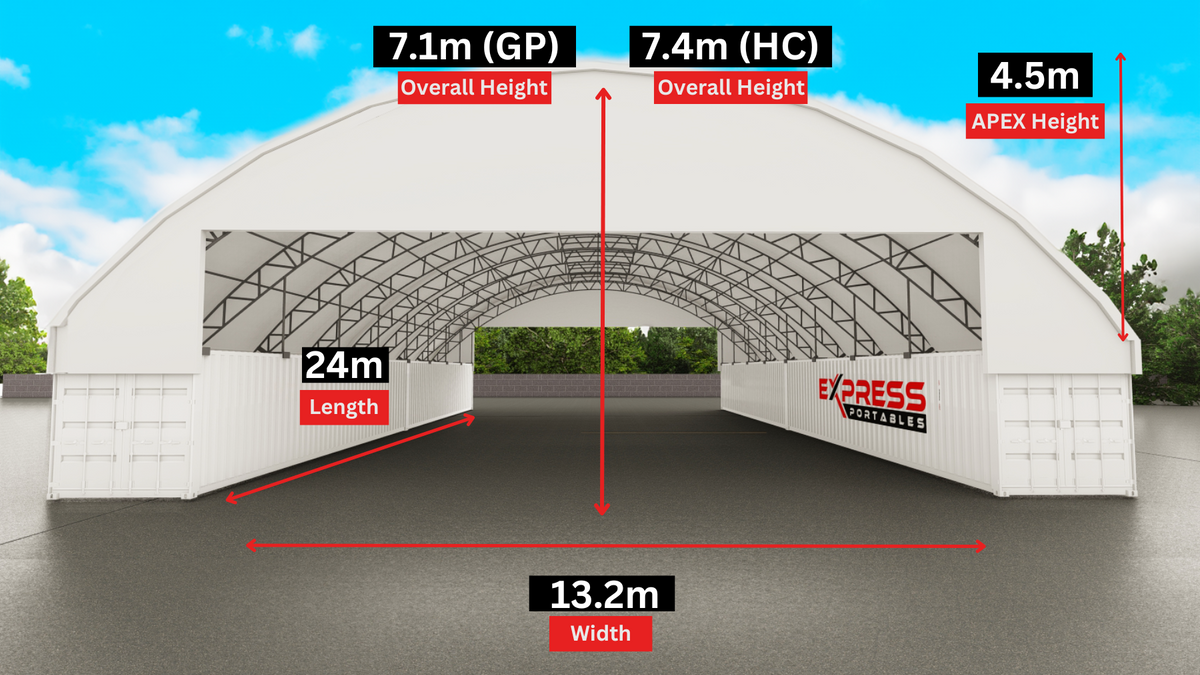 60ft x 80ft Container Dome (18m x 24m)